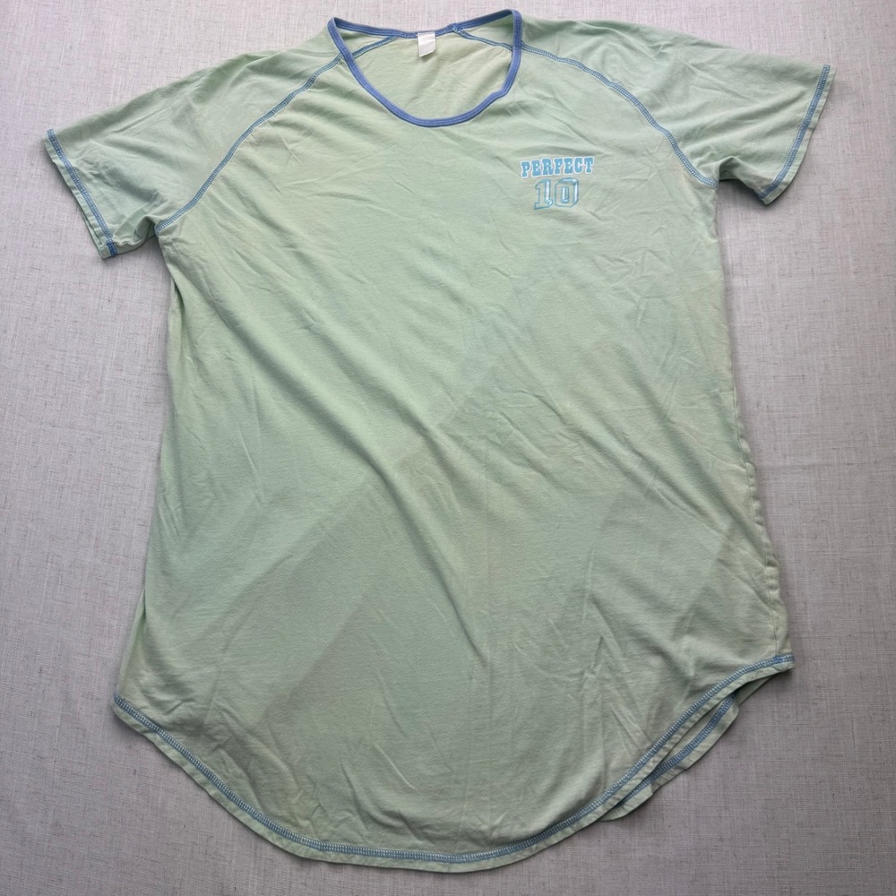 Jolie Mint Green Perfect 10 Graphic Sleep Shirt Raglan Cotton Tee OS